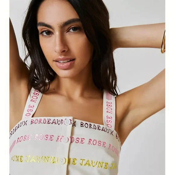 Anthropologie Two-piece Crop Top and Wide Leg Pant Set - Picture 3 of 7